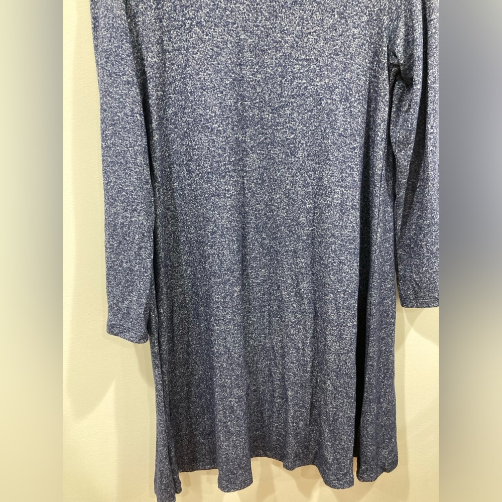 Old Navy Long Sleeve Blue Dress Scoop Neck Medium Plush Knit Swing Dress - Picture 5 of 11